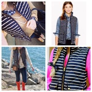 J.Crew Quilted Down Striped Excursion Vest!